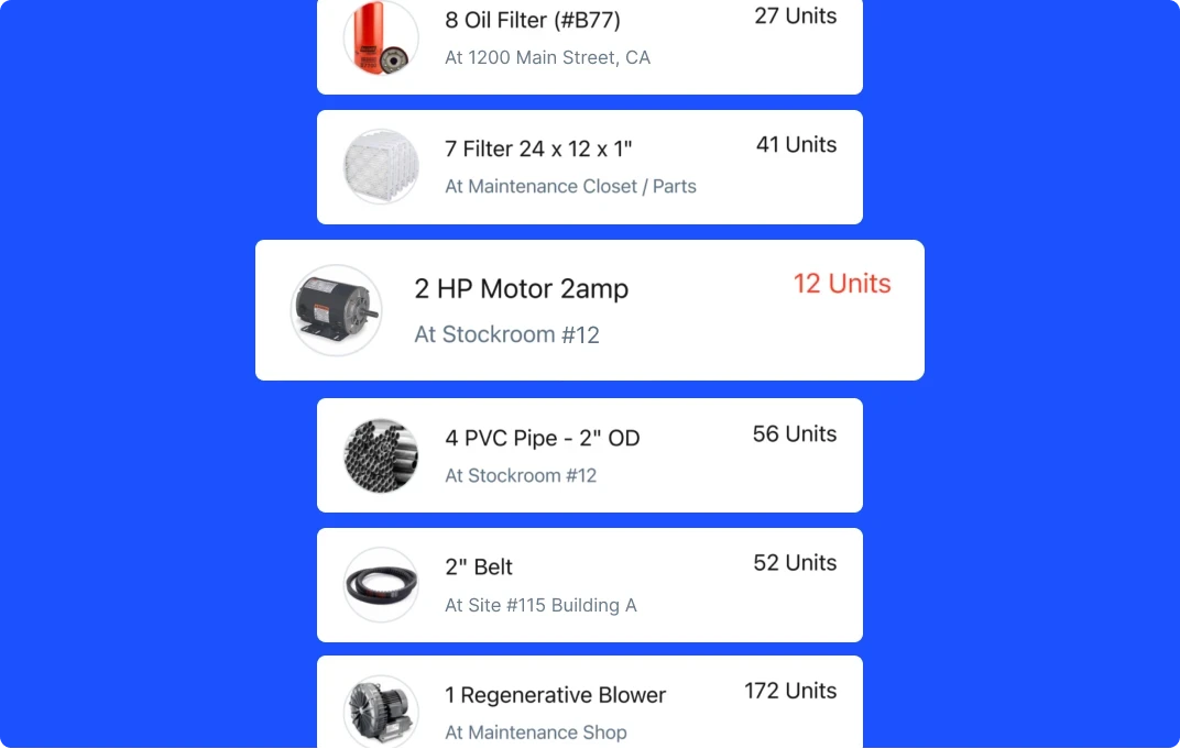 Parts Inventory: official product imagery