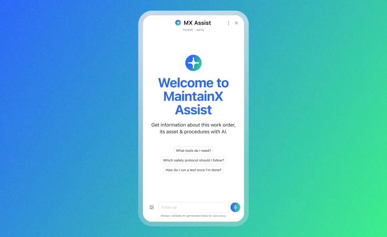 AI-powered Maintenance: official product imagery